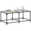 VidaXL Table basse avec dessus en verre transparent 98,5x50x40cm acier, table d'appoint, table de salon, table à thé, bout 845978