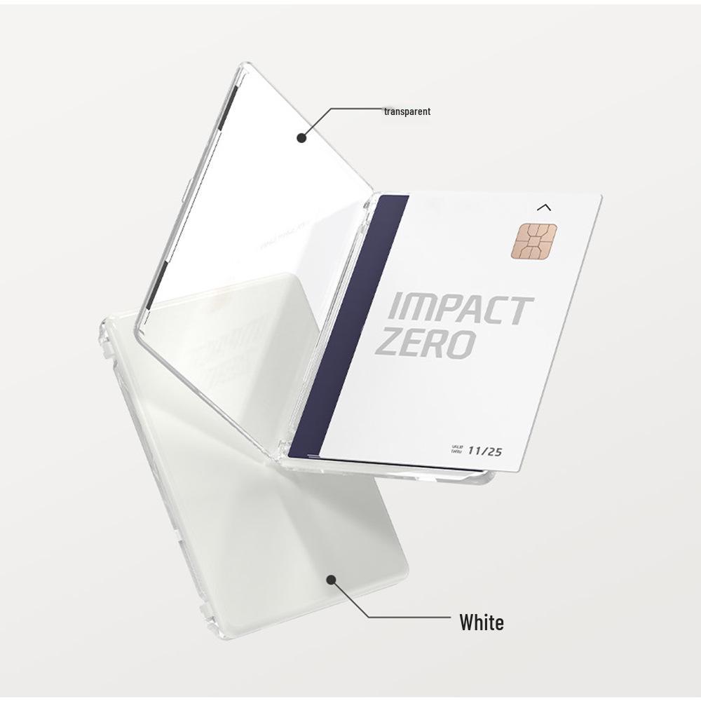 Universal Magnetic Phone Card Holder: Transparent Detachable Sleeve for Apple 17PM
