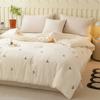 Cute Bear Embroidered Comforter Super Soft Fluffy Quilt Cover for Winter Skin-friendly Soybean Fiber Filling Warm Duvet Inner