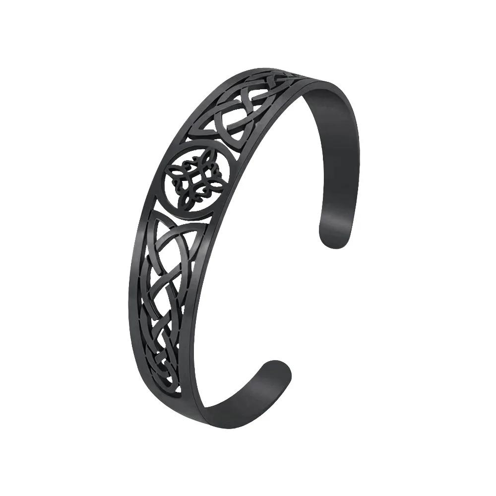 Amuletos de Bruxaria Pulseiras de Nó de Bruxa Pulseira Aberta com Nó Celta Vintage para Mulheres Joias Wicca Presente