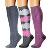3 Pairs High Elastic Knee Length Compressed Socks for Sports Enthusiasts and Long Distances Traveling Fatigue Relief