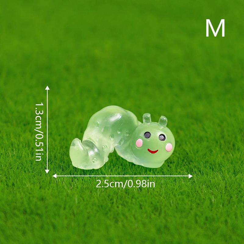 

Светящиеся в темноте имитация гусеницы декоративные аксессуары экологически чистые смоляные украшения для автомобилей микропейзаж M зелёный