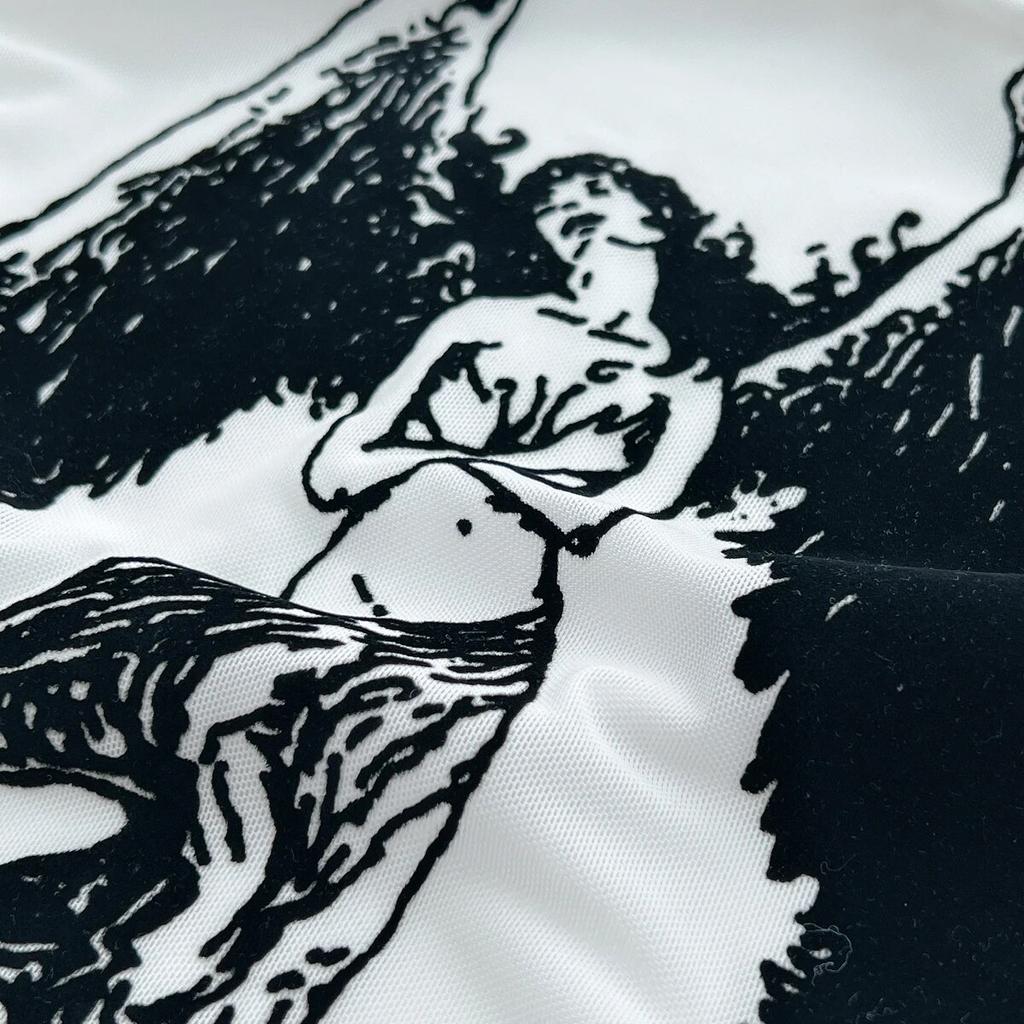 Gothic Y2k Vintage O-Neck Slim T-Shirts Women Chic Mesh Cyber See Through Crop Tops Female Korean Fashion Casual Clothing New