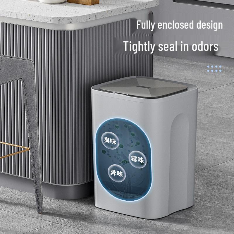 2026 Smart 18L Induction Trash Can with Lid & High Appearance for Living Room