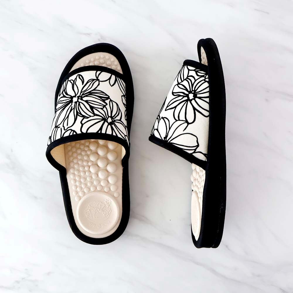 Salad Bowl Healthy Salad Bowl Flocked Made In Healthy Floral Print Sandals, Flower, Japan, Women's Slippers,