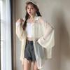 New Arrivals Open Run Sheer Box Shirt Women Spring Summer Long Sleeve