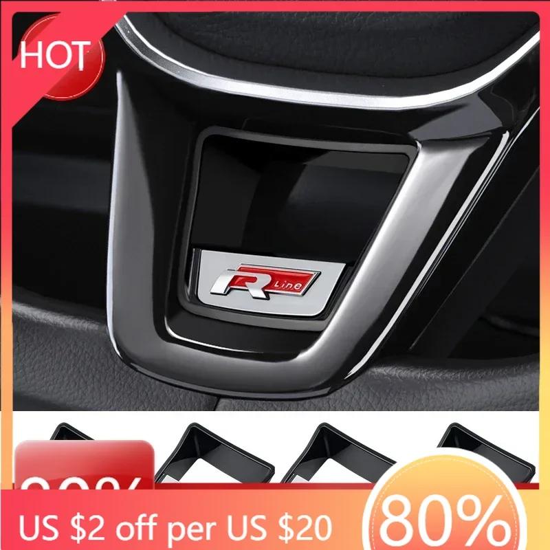 80% Chaud Senior R Rline Logo Garniture de Volant de Voiture Autocollants Placage ABS Accessoires Pour Volkswagen GTI Polo Golf Scirocco Je
