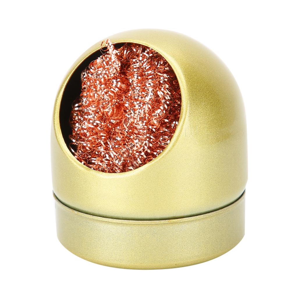 Soldering Iron Tip Cleaner Welding Nozzle Cleaner Metal Wire Balls with BaseGold