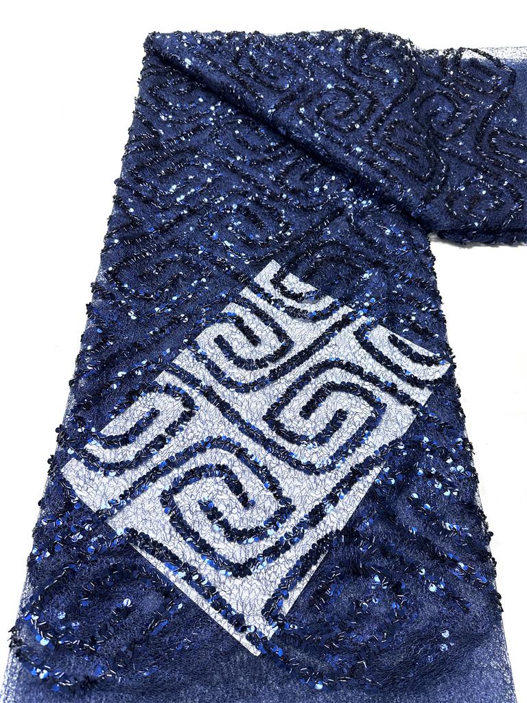 Wholesale 2026 High Quality Sequins French Lace Fabric Mesh Lace African Nigerian Embroidered Tulle Lace Fabric 5 Yards Dress