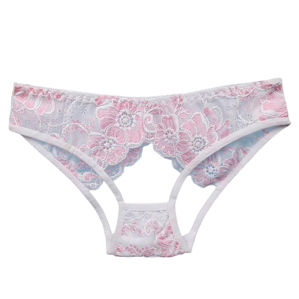 Sexy Hollow Out Lace Underwear Women Low Waist Hipster Floral Embroidered Panties Sheer Thin Briefs
