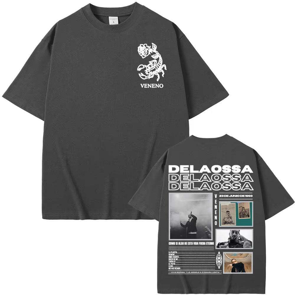 Rapper Delaossa Veneno Album 2025 Tour Tshirts Unisexs Clothing Fashion Hip Hop Tshirt Unisex Casual Cotton Short Sleeve T Shirt