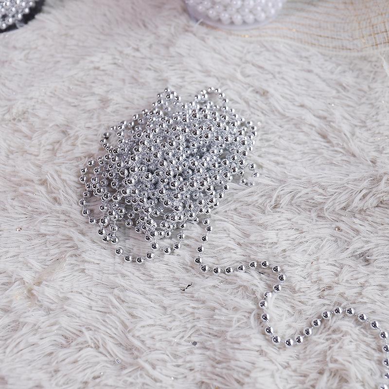 Silver Christmas Bead String for Tree and Wreath Décor - 8mm