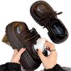 Retro British style big head small leather shoes women's 2025 spring new thick-soled versatile lace-up loafers heightening single shoes
