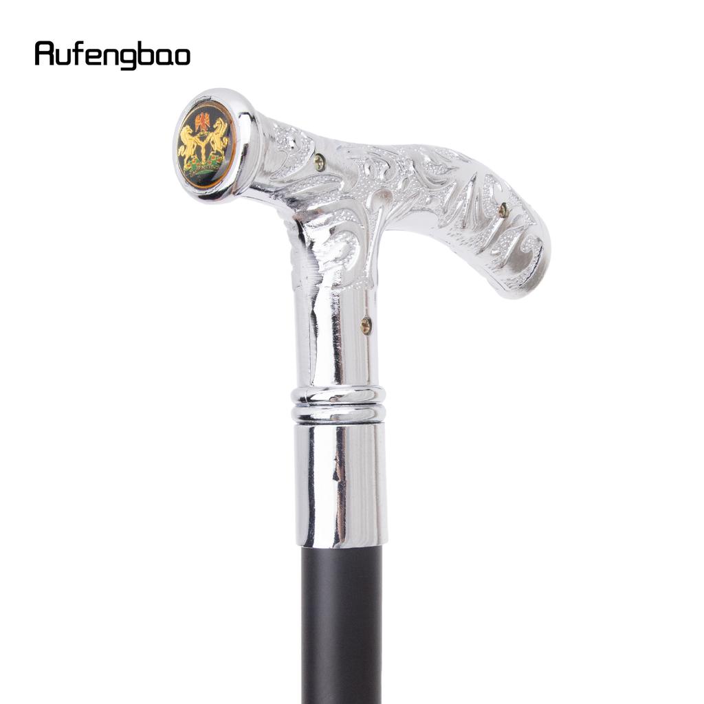 White Flower Unity and Faith Totem Relief Cosplay Walking Cane Fashion Stick Gentleman Crosier Knob Walking Stick 92cm