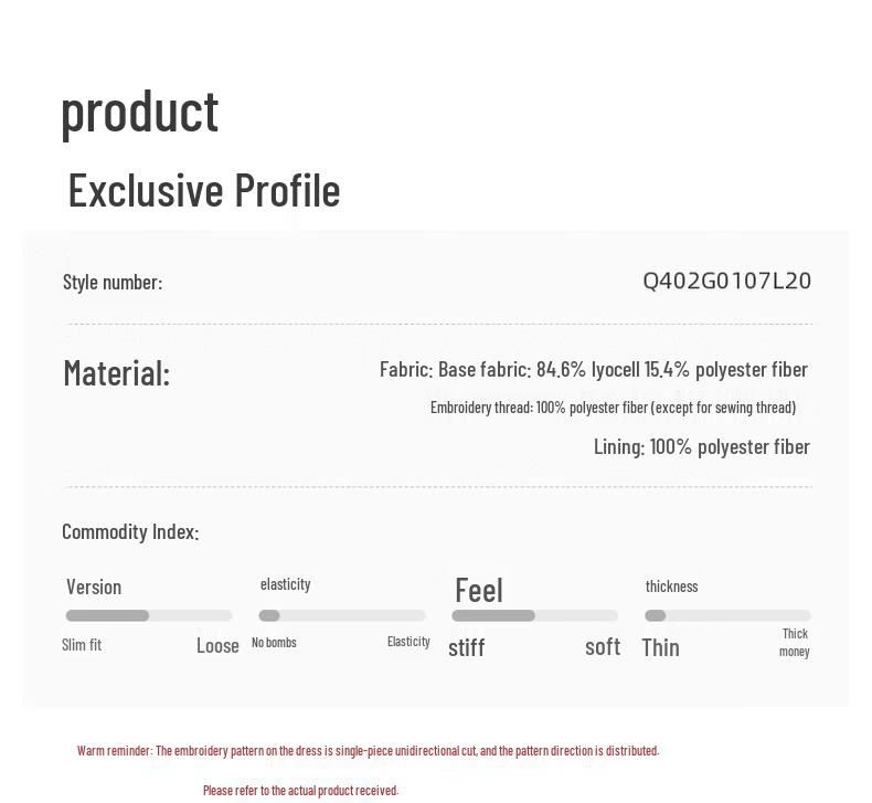 Sancai Plus Size Orange Pink Embroidered U-neck Dress