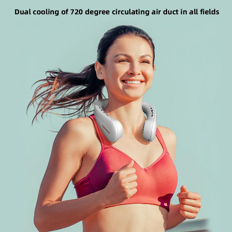Compact Rechargeable USB Electric Neck Fan Custom Logo Cooling Air for Outdoor Sports & Car/RV Use Portable Box Installation