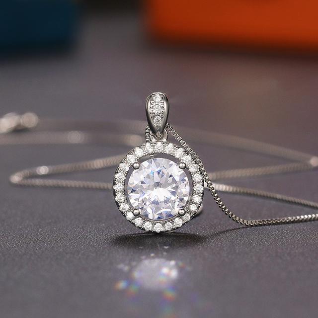 

Новая роскошная мода 10 мм кулон с кубическим цирконием ожерелье женские обручальные свадебные аксессуары элегантные женские украшения 42cm