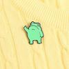 Cute Funny Vertical Middle Finger Frog Enamel Brooch for Women Creative Cartoon Animal Pins Clothing Jewelry Accessories Gift