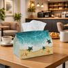 1pc Tropical Minimalist Tissue Box Multifunctional, Sea Turtle Beach Illustration Suitable for Home, Parties, And Car Decoration. This Decorative Tiss