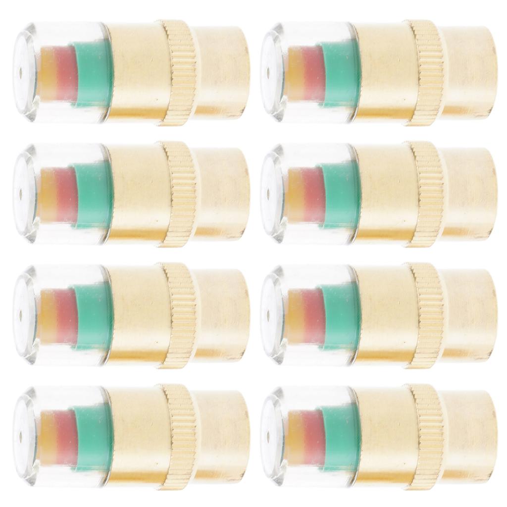 8pcs Copper Tire Pressure Gauge Cap Weatherproof Copper Construction Waterproof Rustproof for Various Weather Conditions