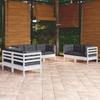 7-piece Garden Set with Cushions Solid Pine Wood