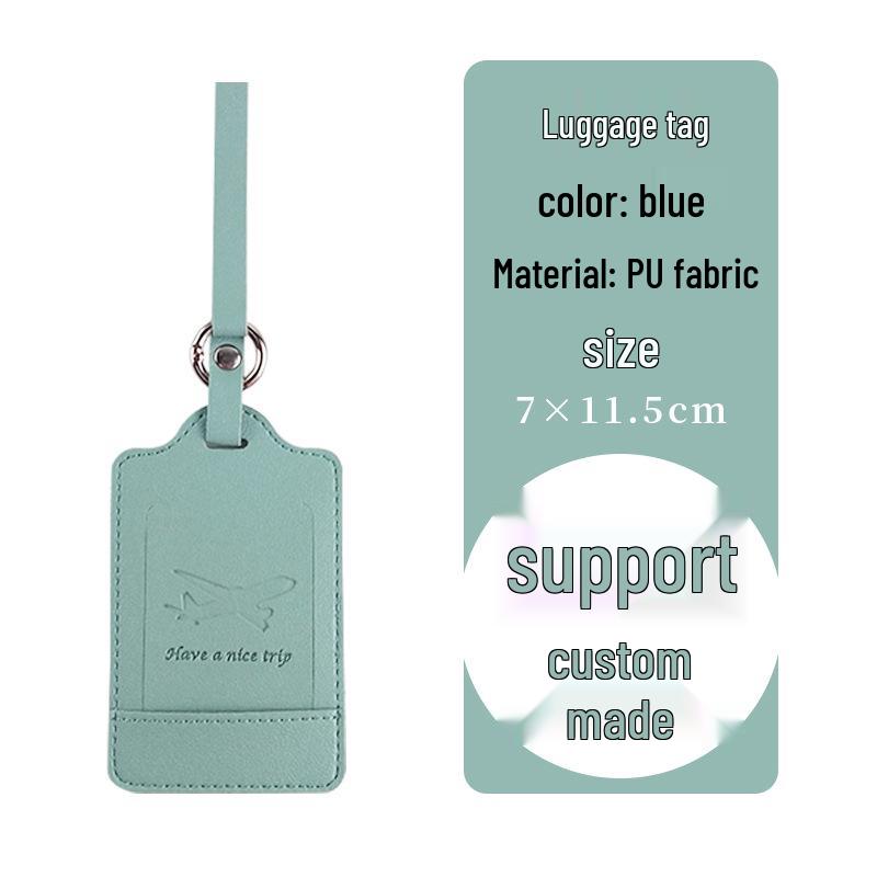 Round Ring Metal Luggage Tag with Extended PU Leather Strap
