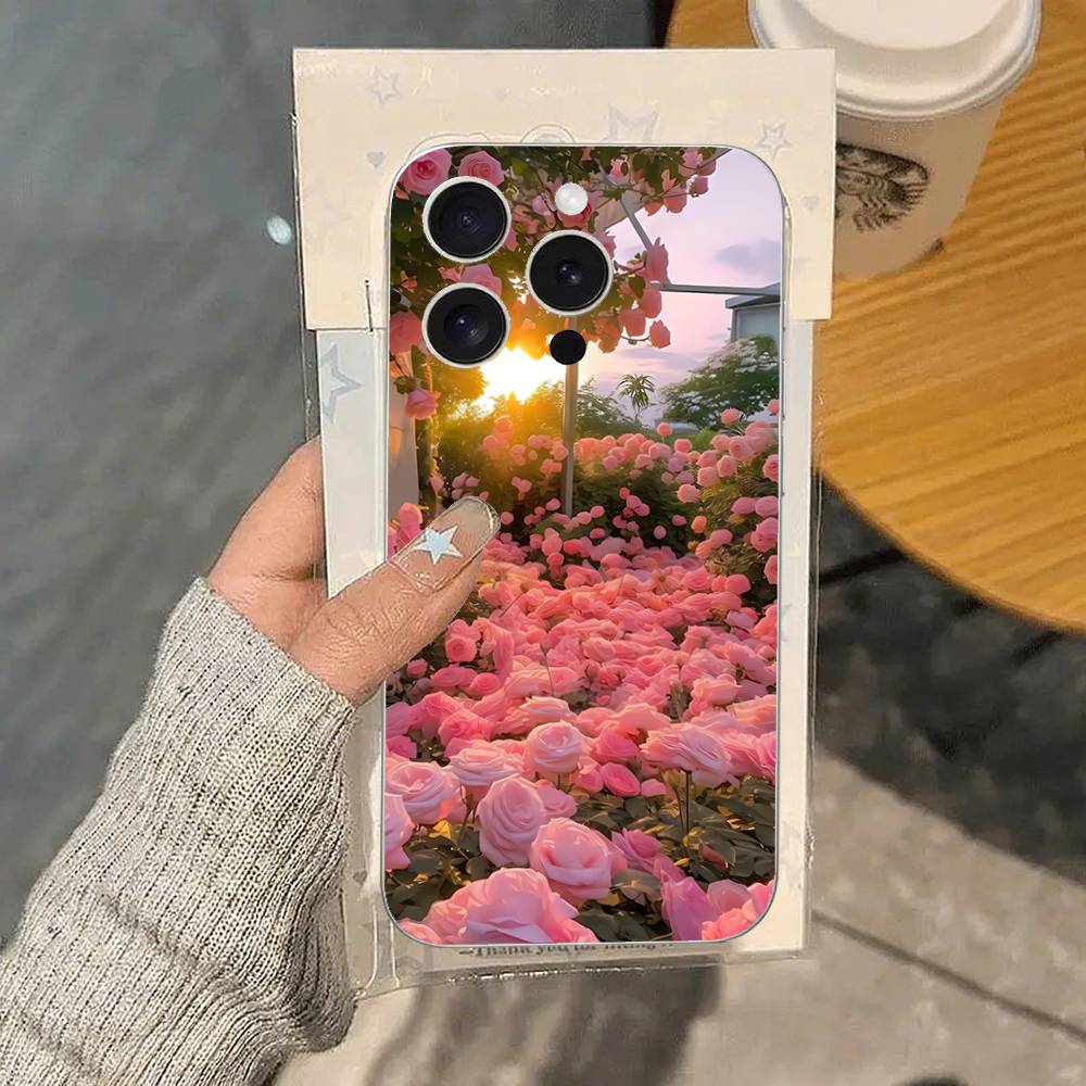Fresh Little Flowers Phone Case For IPhone 17 16 15 14 Plus 13 12 11 Pro Max Phone Back Cover Transparent Shockproof Cover