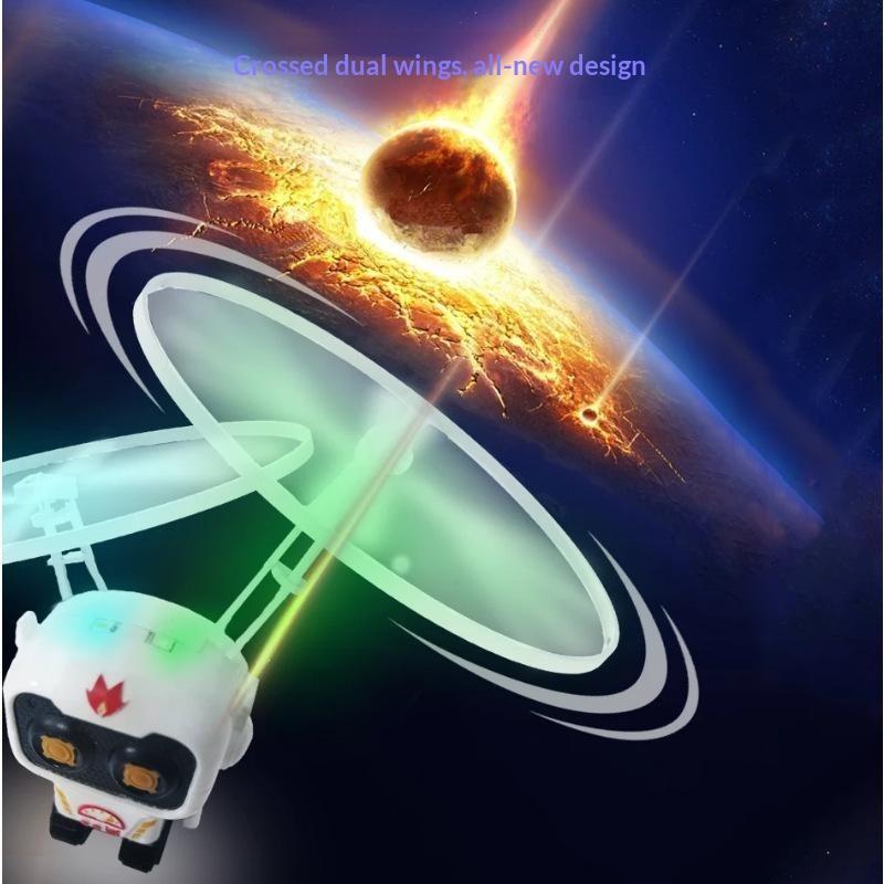 Cartoon Astronaut Induction Flying Toy Smart Suspension Rotary Luminous Flying Figure Toy For Kids Outdoor Indoor Play Toys
