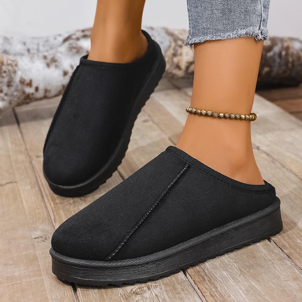 New Platform Fluffy Slippers Women House Flats Plush Winter Designer Shoe Ladies Home Elegant Casual Footwear Large Size