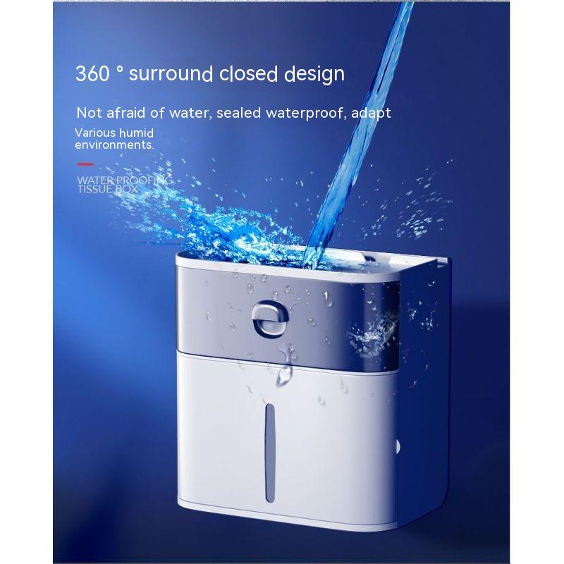 Toilet Tissue Box Toilet Paper Rack Toilet Wall-Mounted Creative Punch-Free Waterproof Toilet Paper Tissue Roll Box