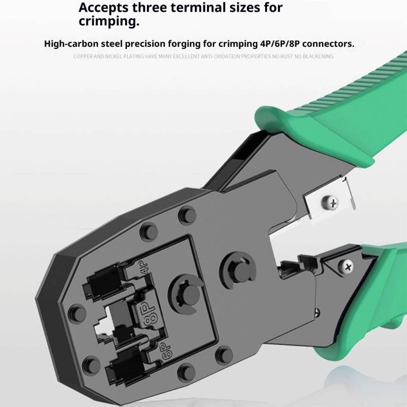   High Performances Cable Crimping Tool Integrated Stripper Cutter RJ45 Connector Compatibility