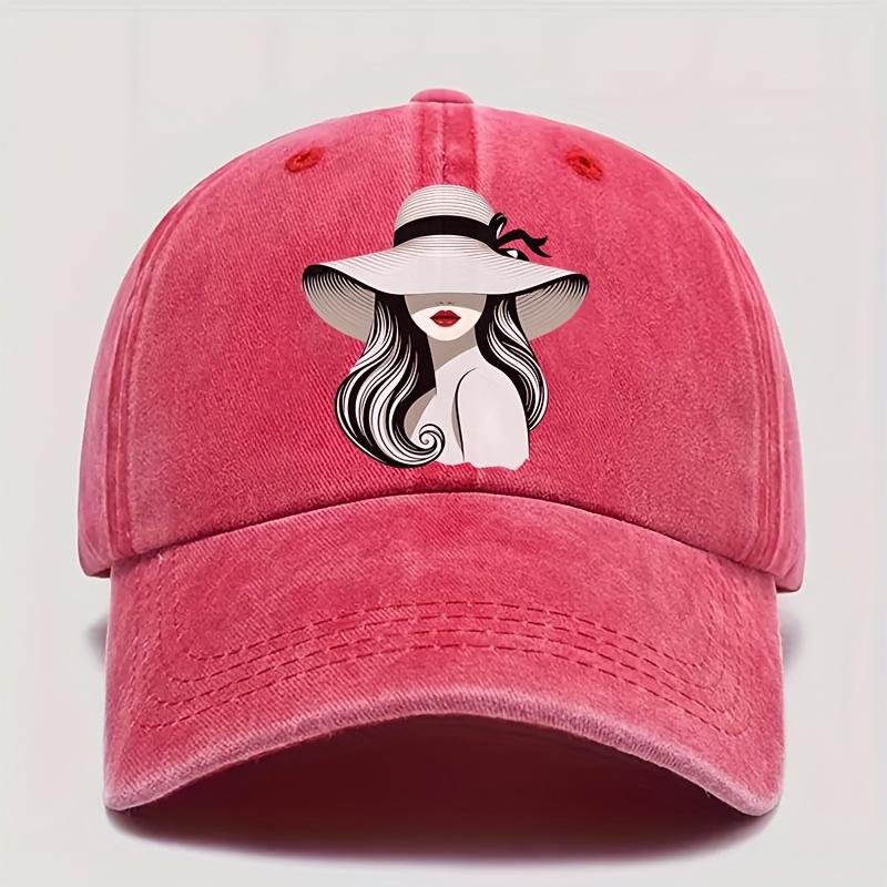 1pc Elegant Baseball Cap - Retro Women's Face Silhouette, Lightweight Sun Hat for Women & Men, Everyday & Formal Events