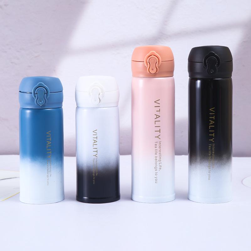 350/500ML Vitality Thermal Mug Portable Cute Stainless Steel Tumbler Bouncing Lid Kids Children Child Small Mini Water Bottle
