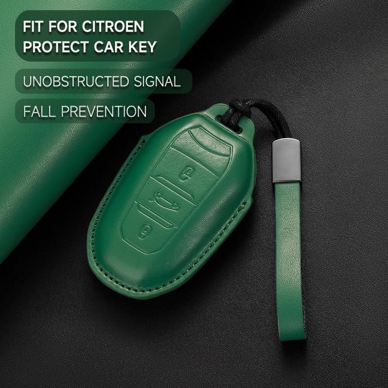 Leather Car Key Cover Case Protection Shell Keychain For Citroen Cactus C4 C6 C8 C3-XR DS DS3 DS4 DS5 DS6 C1 C2 Picasso