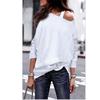 One Shoulder Womens Jumper Pullover Ladies Hoodies Top Loose T Sweatshirt Shirt