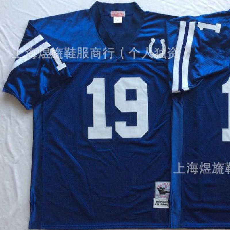 Indianapolis Colts Vintage Football Jersey Cotton Embroidered NFL Team Apparel Men Fans