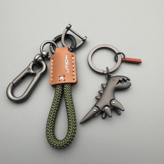 Dinosaur Charm Keychain Zinc Alloy Animal Keyring Keys Backpacks Handbags Keychain Stylish Accessories