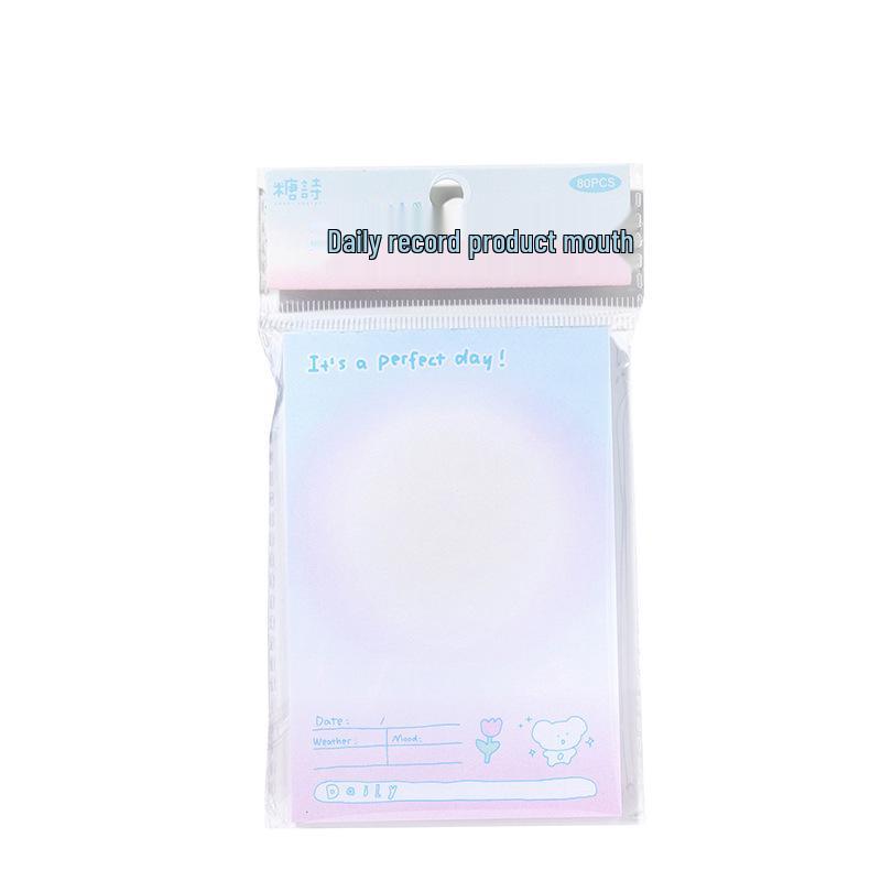 Korean Style Cute Diary Sticky Notes Line Recording Book - Reminder and Message Pad
