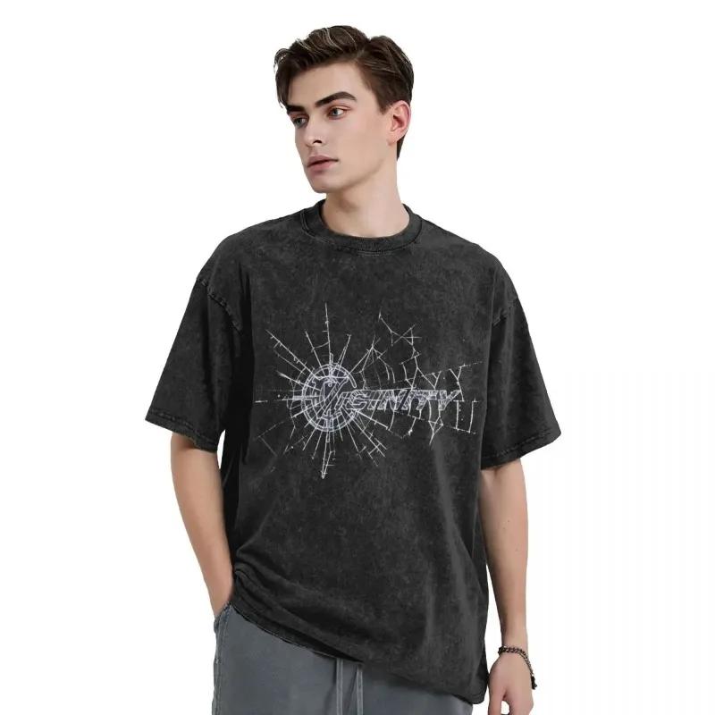 Harajuku Gewaschenes T-Shirt Luxusmarke WEB LOGO Y2K Baumwoll-T-Shirts Trendiges Cooles T-Shirt für Paare Sommer Y2K Basic Lässige Oberteile