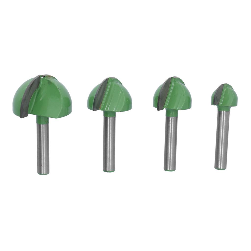 4Pcs Cove Box Router Bit Round Nose 2 Flute Tungsten Steel CNC Woodworking Cutter Tools