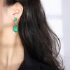 Hot Internet Celebrity Retro Paraiba Earrings Dinner Emerald Water Droplet Exaggerated