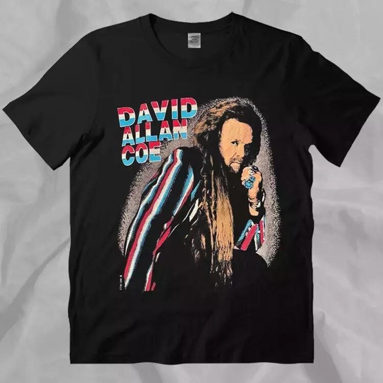 Винтажная черная футболка David Allan Coe On Tour, редкая, ретро, 90-е L