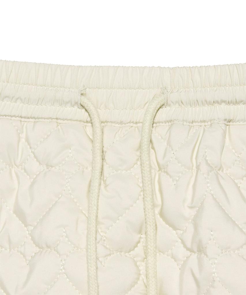 Lee Heart Quilted Mini Skirt Ivory