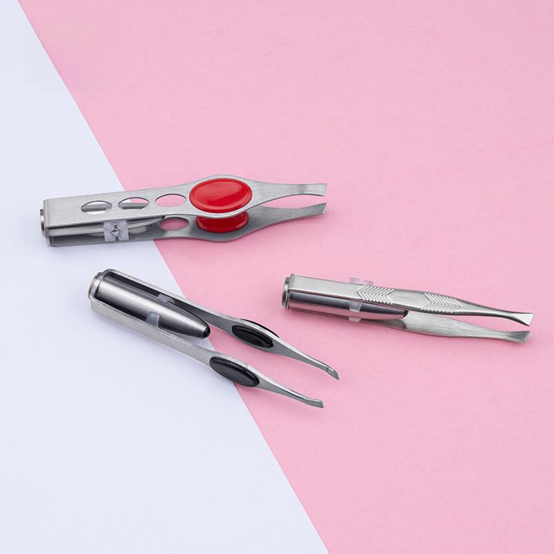 Instrument de tuns sprâncene cu lumină LED - Clemă de sprâncene din oțel inoxidabil pentru îngrijire de precizie