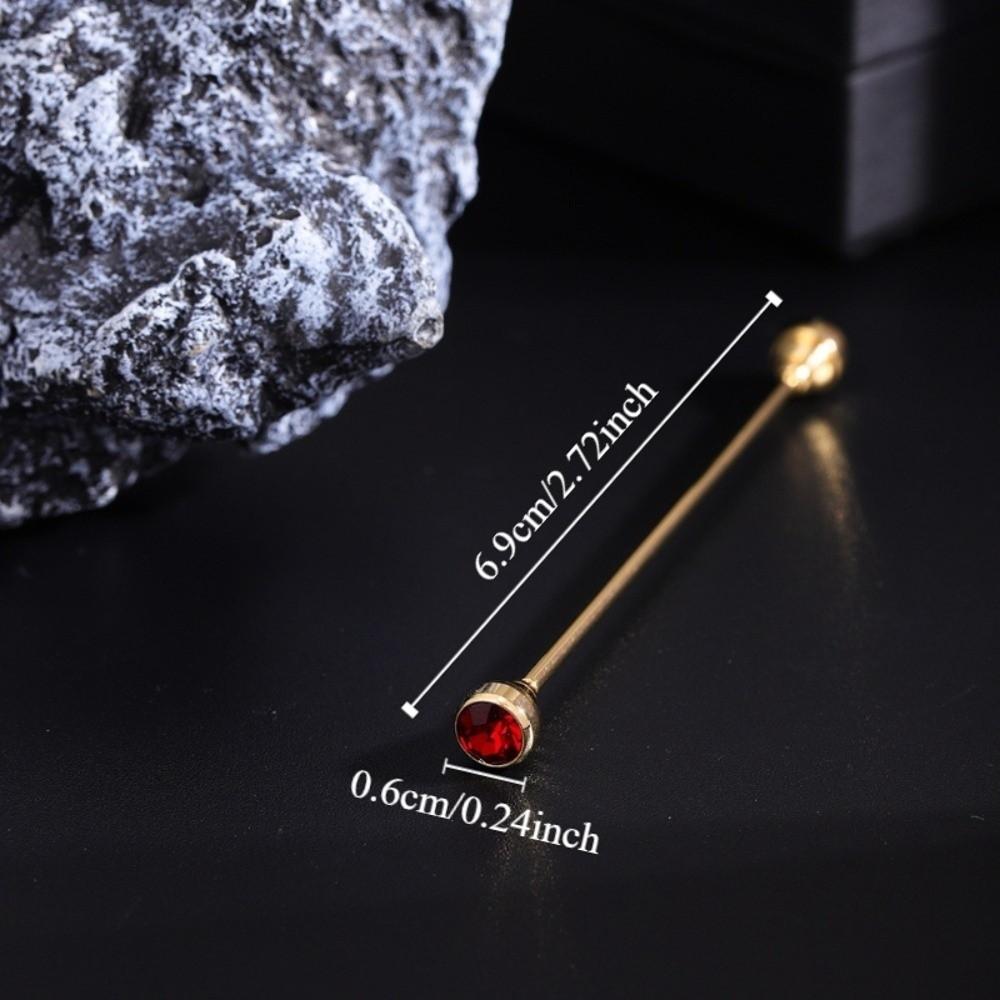 Spiral Buckle Shirt Collar Pin Detachable Neckline Pin Crystal Tie Collar Needle  Men