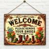 Vintage Metal Sign Remove Shoes 20x30cm Entryway Door Decor