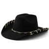 Suede Cowboy Hat Wide Brim Western Punk Hip Hop Fedora for Women Men