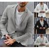 Men's Spring and Autumn Long Sleeved Loose Cotton and Linen Suit Jacket, Single Row One Button Slim Fit Casual Top