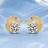 925 Sterling Silver Red Eye Crystal Dragon Stud Earrings For Women Luxury Designer Jewelry Best Selling Offers