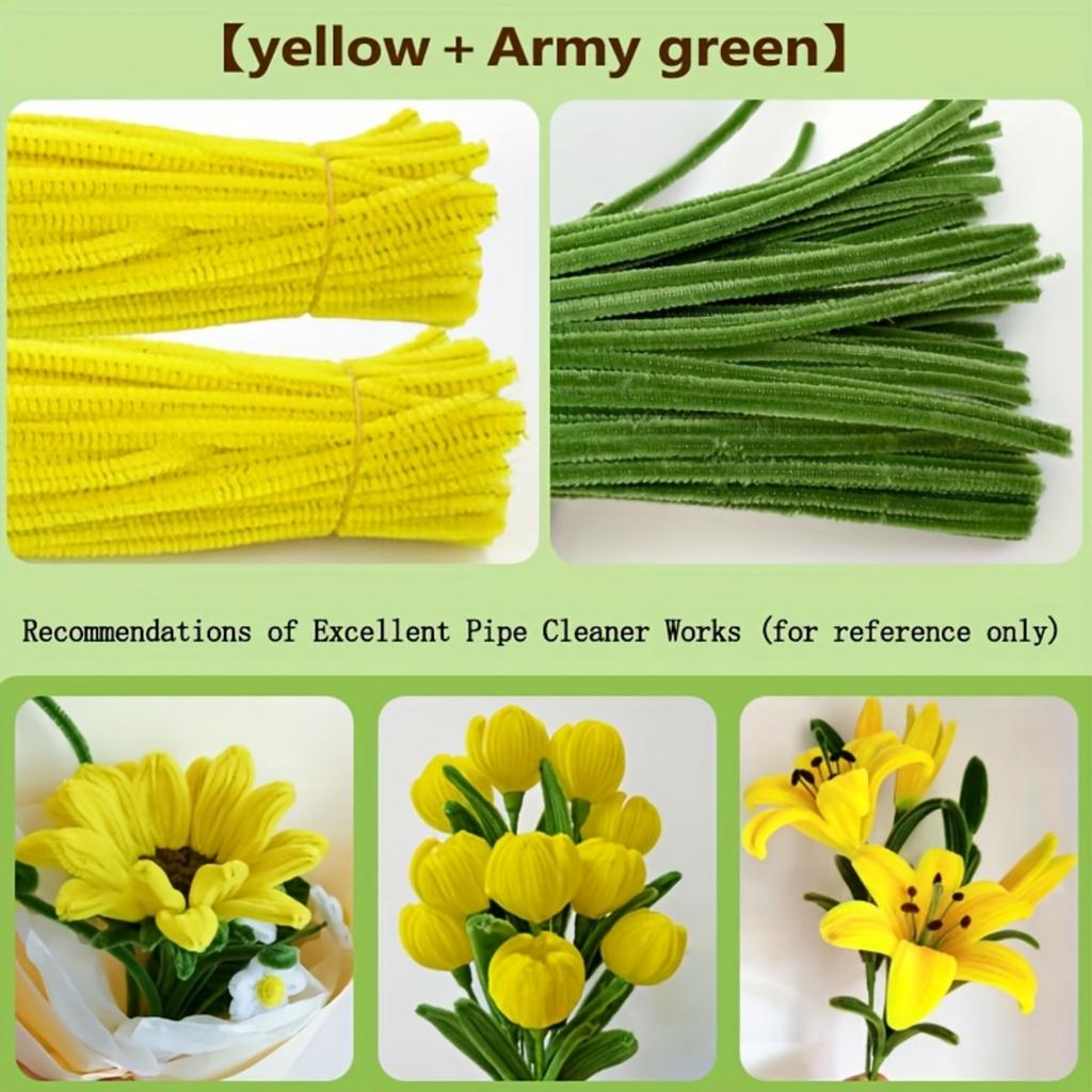 200 Pcs Pipe Cleaners Craft Supplies 2 Assortment Pastel  Color Chenille Stems for Art and Craft Project Creative DIY Decoration